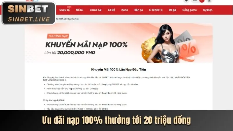 Khuyến mãi chào mừng 100%